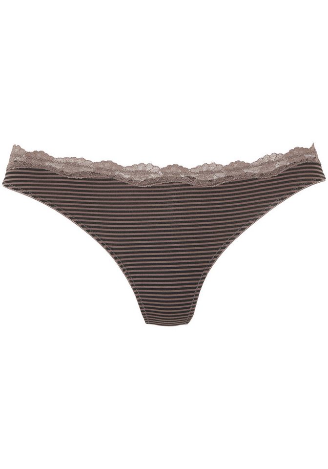 LASCANA String (3er-Pack) aus elastischer Baumwolle mit zarter Spitze – Bild 5 von 5