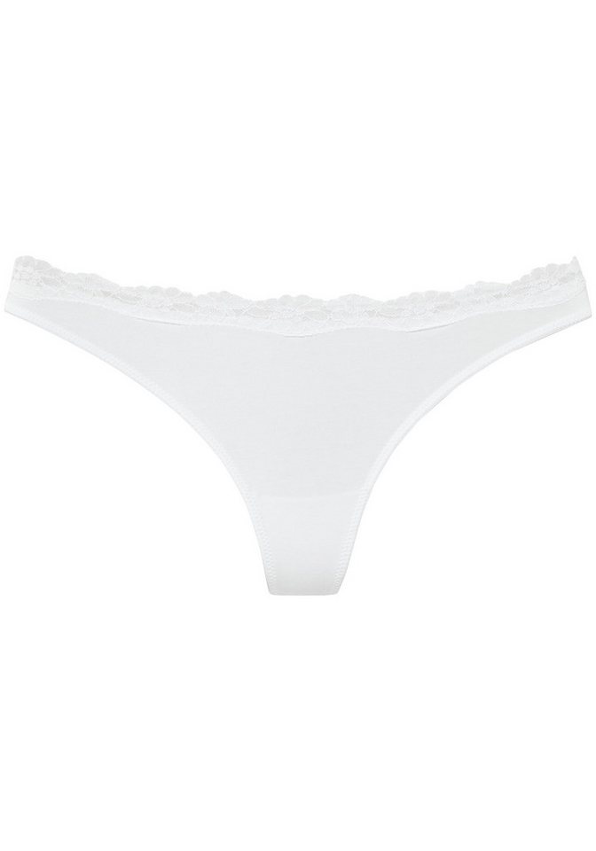 LASCANA String (3er-Pack) aus elastischer Baumwolle mit zarter Spitze – Bild 5 von 5
