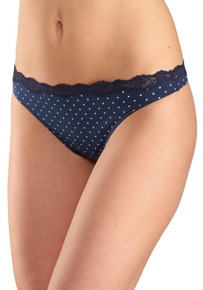 LASCANA String (3er-Pack) aus elastischer Baumwolle mit zarter Spitze – Bild 2 von 5