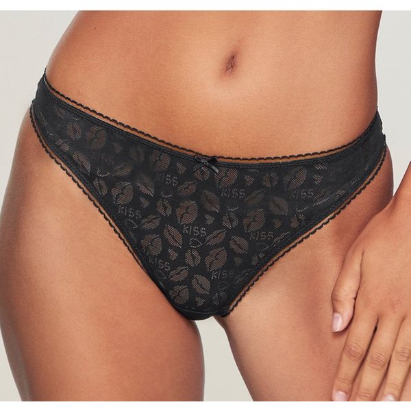 LASCANA String aus Spitze in Kussmund-Optik