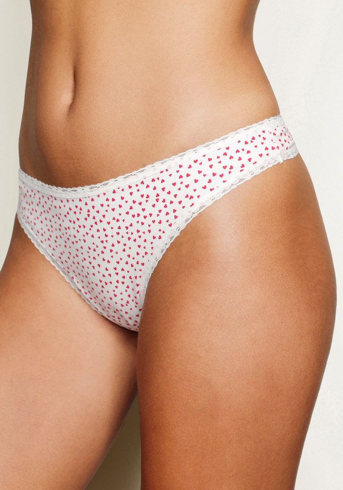 LASCANA String Geschenk Box (5er-Pack) mit süßen Herzchen-Prints und aus elastischer Baumwoll-Qualität – Bild 2 von 5