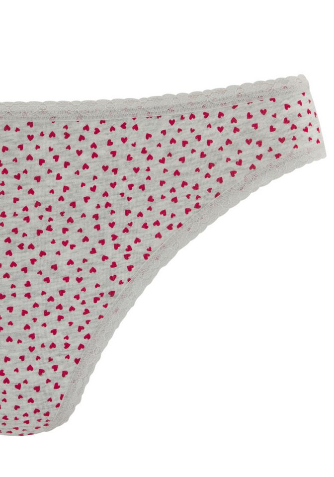 LASCANA String Geschenk Box (5er-Pack) mit süßen Herzchen-Prints und aus elastischer Baumwoll-Qualität – Bild 5 von 5