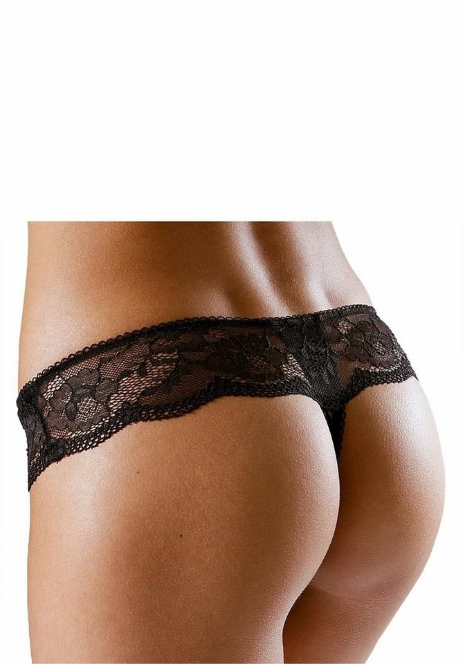 LASCANA String mit breitem Bund aus blumiger Spitze, Dessous – Bild 3 von 5