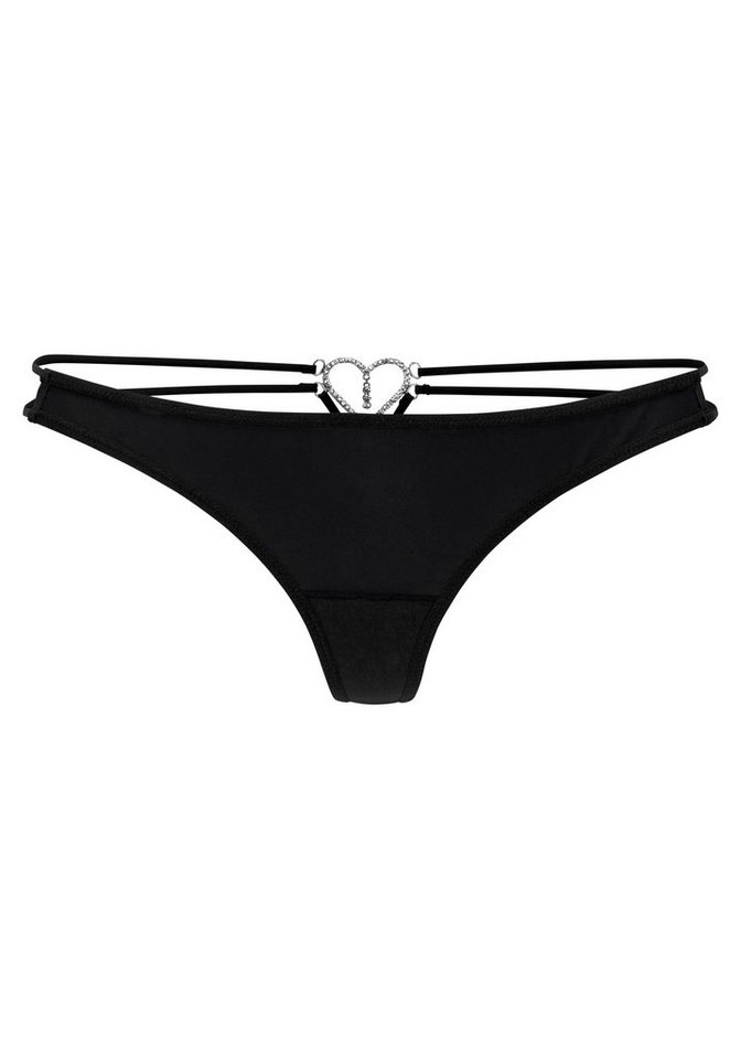 LASCANA String mit elastischen Bändern und Herz-Accessoire hinten – Bild 2 von 5