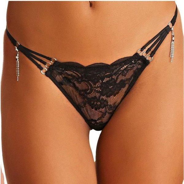 LASCANA String mit extravaganten Glitzeraccessoires