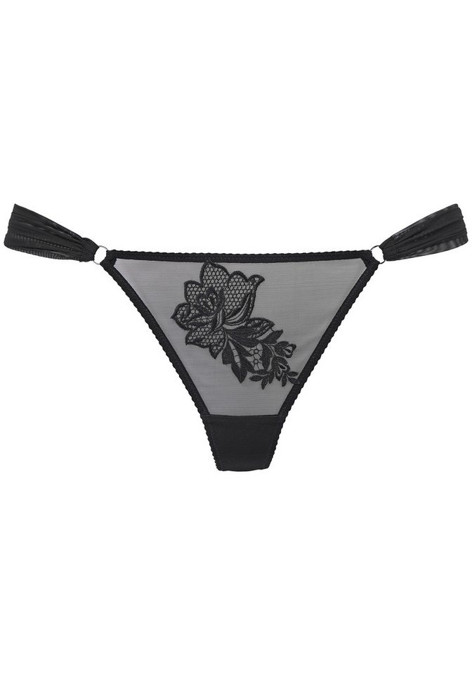 LASCANA String Paulina aus transparentem Mesh mit platzierter Blumen-Applikation – Bild 2 von 5