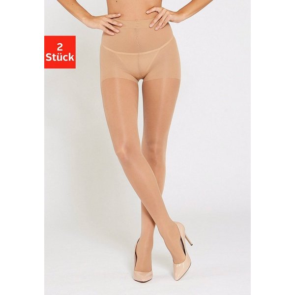 LASCANA Stützstrumpfhose 40 DEN (2 St) mit Formeffekt