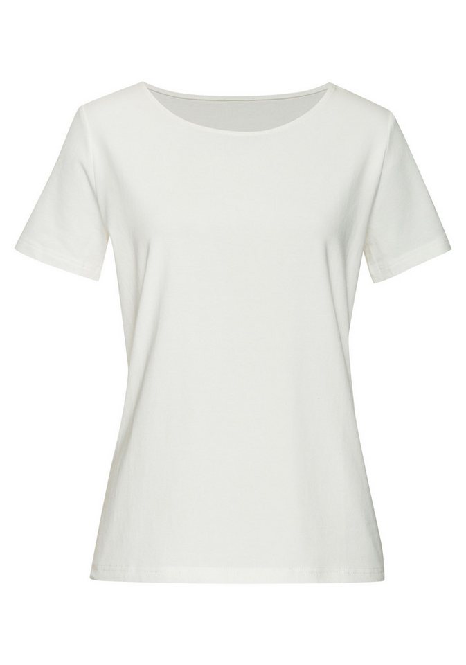LASCANA T-Shirt (2er-Pack) aus elastischem Jersey mit Baumwolle und Modal – Bild 4 von 5