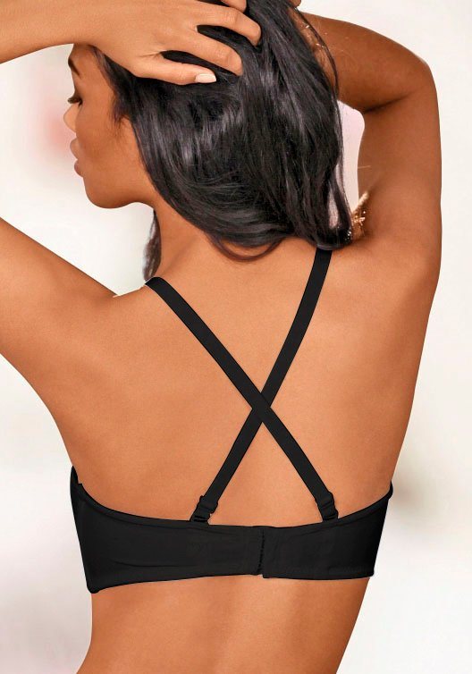 LASCANA T-Shirt-BH, Dirndl-BH, trägerloser BH, Bandeau-BH ohne Schale mit abnehmbaren Trägern, große Größen – Bild 4 von 5