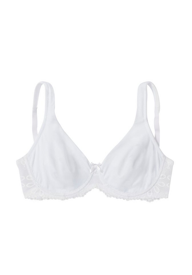 LASCANA T-Shirt-BH, BH mit Bügel mit Spitzenrücken mit breiten Trägern & seidiger Microfaser, große Größen, bequemer BH – Bild 3 von 5