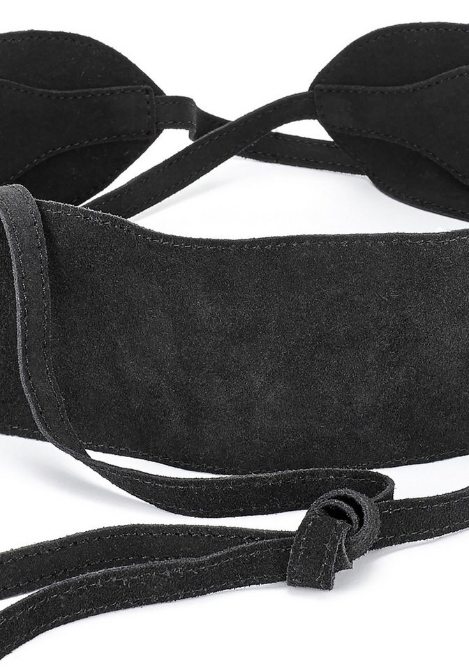 LASCANA Taillengürtel Bindegürtel, Ledergürtel, Gürtel für Kleid & Overall, Bauchgürtel aus Leder zum Binden mit Shaping-Effekt – Bild 3 von 4