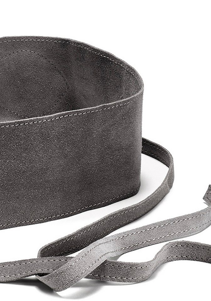 LASCANA Taillengürtel Bindegürtel, Ledergürtel, Gürtel für Kleid & Overall, Bauchgürtel aus Leder zum Binden mit Shaping-Effekt – Bild 3 von 3