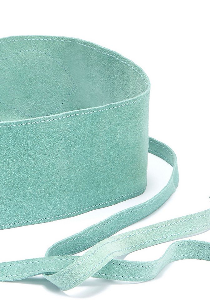 LASCANA Taillengürtel Bindegürtel, Ledergürtel, Gürtel für Kleid & Overall, Bauchgürtel aus Leder zum Binden mit Shaping-Effekt – Bild 3 von 3