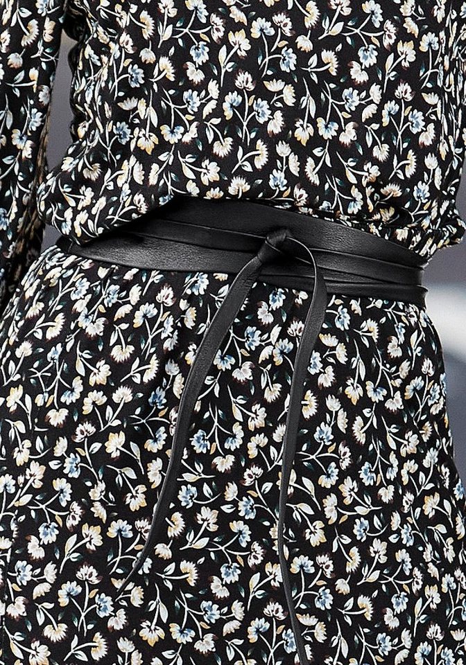 LASCANA Taillengürtel Bindegürtel, Bauchgürtel, Ledergürtel, Gürtel für Kleid & Overall aus weichem Leder zum Binden mit Shaping-Effekt – Bild 4 von 5