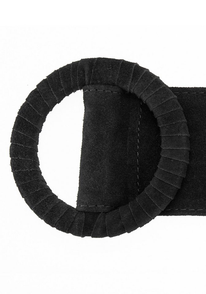LASCANA Taillengürtel Ledergürtel, Gürtel für Kleid & Overall, Bauchgürtel aus hochwertigem Veloursleder, mit Shaping-Effekt – Bild 3 von 3