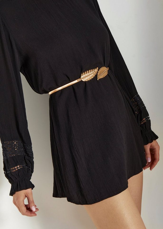 LASCANA Taillengürtel Schmuckgürtel, elastischer Gürtel für Kleid & Overall, Bauchgürtel aus Stretch-Material mit moderner Schließe – Bild 2 von 5
