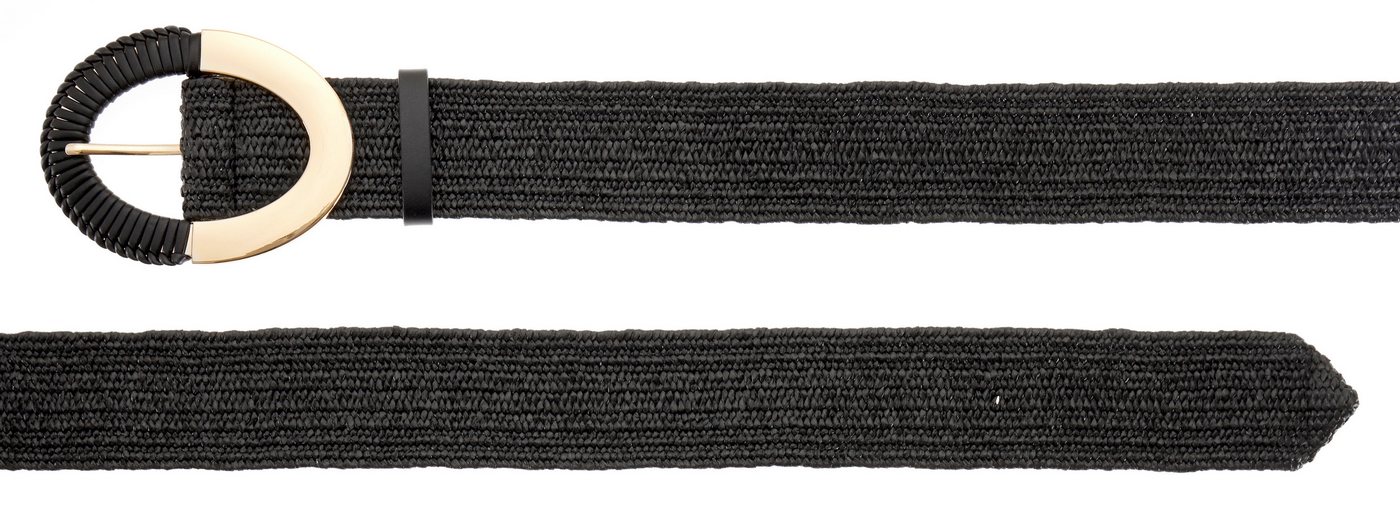 LASCANA Taillengürtel Stretchgürtel, Schmuckgürtel, elastischer Gürtel für Kleid & Overall in moderner Bast-Optik mit Shaping-Effekt dank elastischem Material – Bild 3 von 3