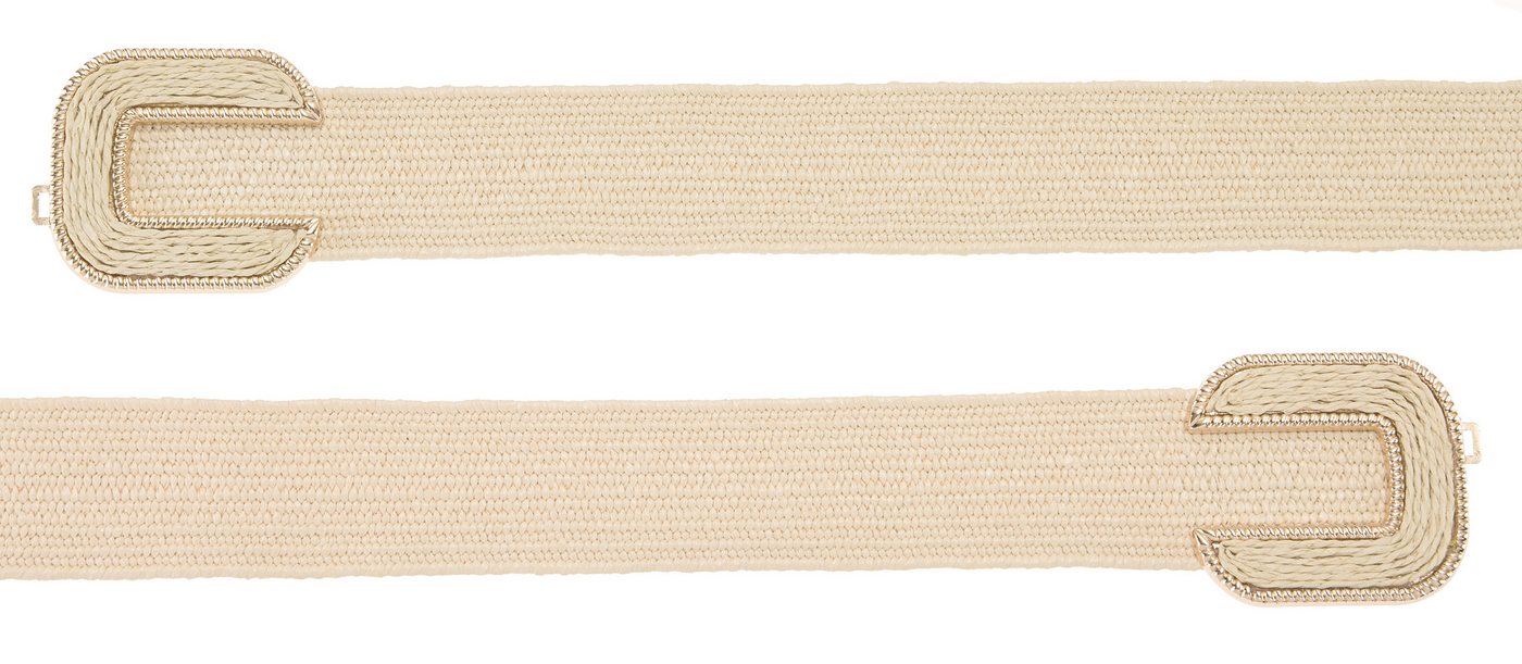 LASCANA Taillengürtel Stretchgürtel, Schmuckgürtel, Gürtel für Kleid & Overall, Bauchgürtel moderne Bast-Optik, mit Shaping-Effekt dank elastischem Material – Bild 3 von 5