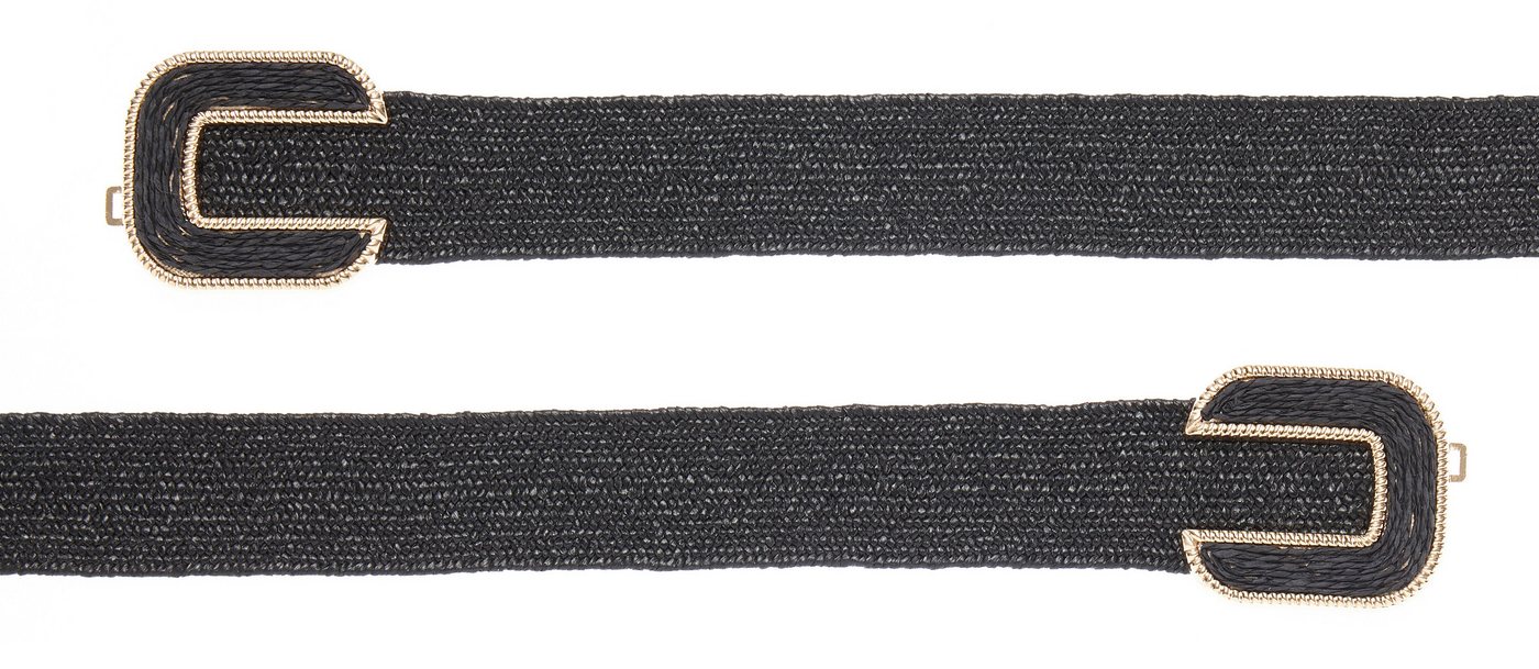 LASCANA Taillengürtel Stretchgürtel, Schmuckgürtel, Gürtel für Kleid & Overall, Bauchgürtel moderne Bast-Optik, mit Shaping-Effekt dank elastischem Material – Bild 3 von 5