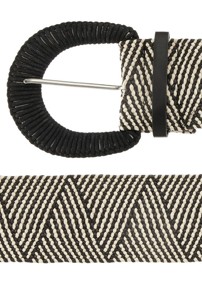 LASCANA Taillengürtel Stretchgürtel, Schmuckgürtel, Gürtel für Kleid & Overall, Bauchgürtel NEU moderne Bast-Optik, mit Shaping-Effekt dank elastischem Material – Bild 3 von 5