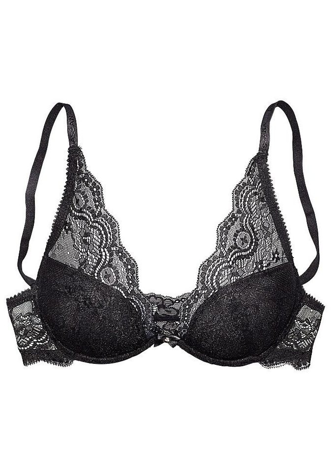 LASCANA Triangel-BH, BH mit Bügel. Spitzen-BH im High-Apex-Design, Dessous – Bild 2 von 5