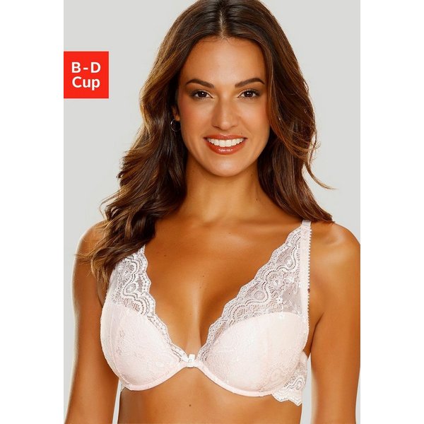 LASCANA Triangel-BH, BH mit Bügel. Spitzen-BH im High-Apex-Design, Dessous