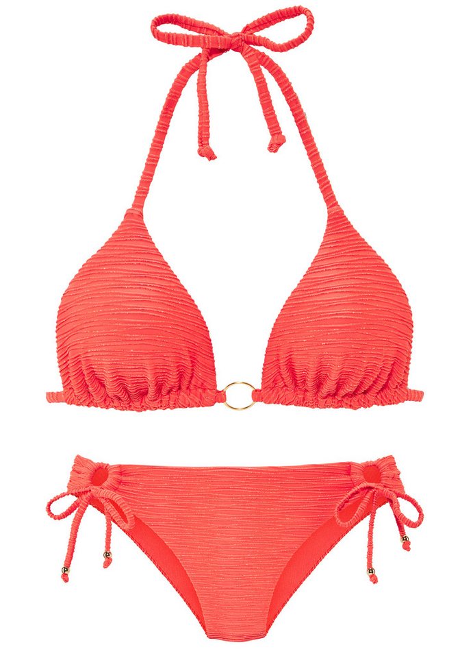 LASCANA Triangel-Bikini Glitzernde Strukturware – Bild 2 von 5