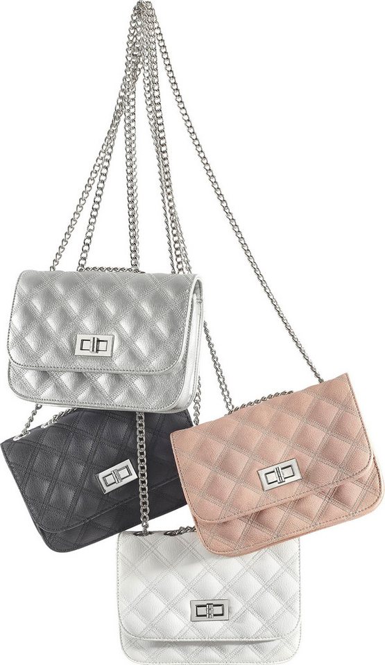 LASCANA Umhängetasche Minibag, Schultertasche, Henkeltasche, Crossbody Bag, Handtasche Damen zum Umhängen, mit Kettenhenkel, VEGAN – Bild 5 von 5