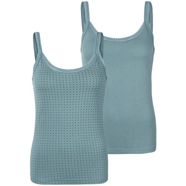LASCANA Unterhemd (2er-Pack) aus elastischer Baumwolle, weiche Spitze, Spaghettiträger-Top