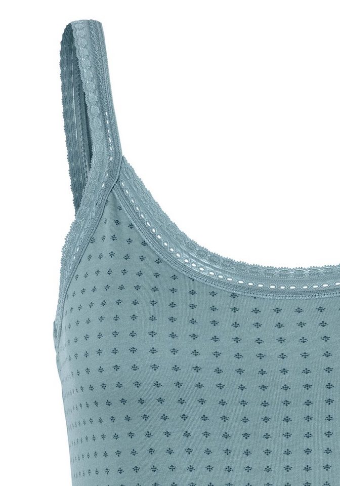 LASCANA Unterhemd (2er-Pack) aus elastischer Baumwolle, weiche Spitze, Spaghettiträger-Top – Bild 5 von 5