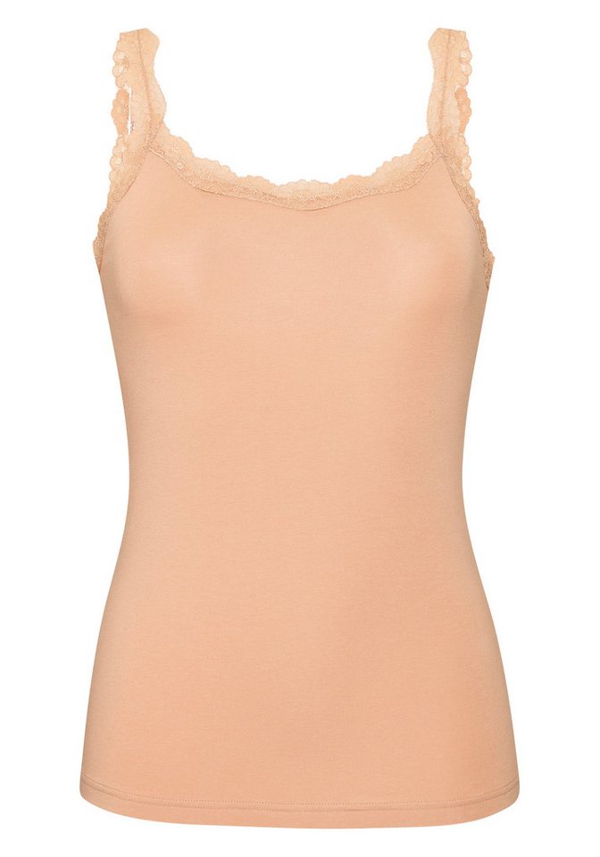 LASCANA Unterhemd (2er-Pack) aus elastischer Baumwolle mit zarter Spitze, Spaghettiträger-Top – Bild 4 von 5
