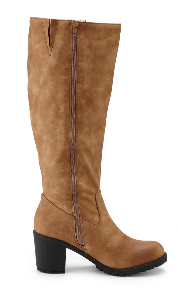 LASCANA Weitschaftstiefel Stiefel, Stiefelette, langer Stiefel, Blockabsatz, Cowboy Stil VEGAN – Bild 4 von 5