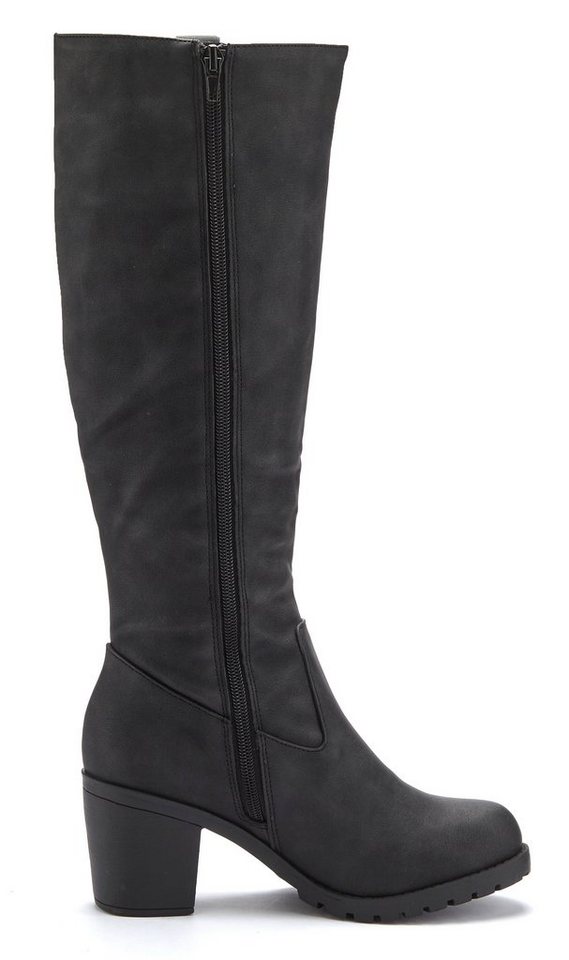 LASCANA Weitschaftstiefel Stiefel, Stiefelette, langer Stiefel, Blockabsatz, Cowboy Stil VEGAN – Bild 3 von 5