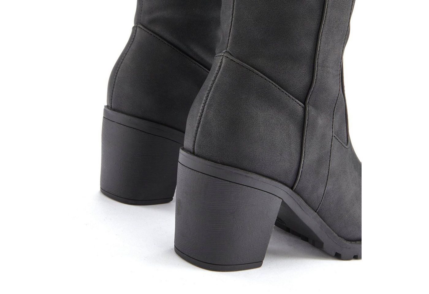 LASCANA Weitschaftstiefel Stiefel, Stiefelette, langer Stiefel, Blockabsatz, Cowboy Stil VEGAN – Bild 5 von 5