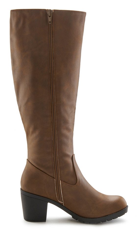 LASCANA Weitschaftstiefel Stiefel, Stiefelette, langer Stiefel, Blockabsatz, Cowboy Stil VEGAN – Bild 3 von 5