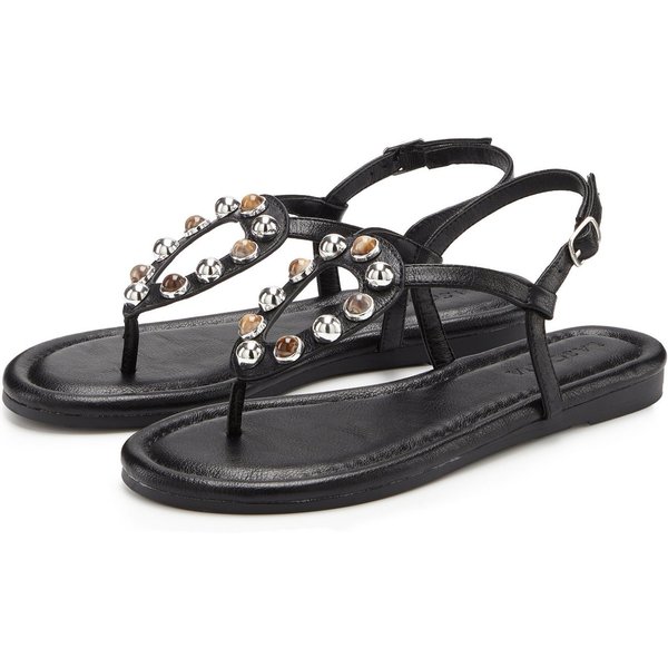 LASCANA Zehentrenner, Sandalette, Sommerschuh, offener Schuh Sandale mit modischen Schmuckelementen VEGAN