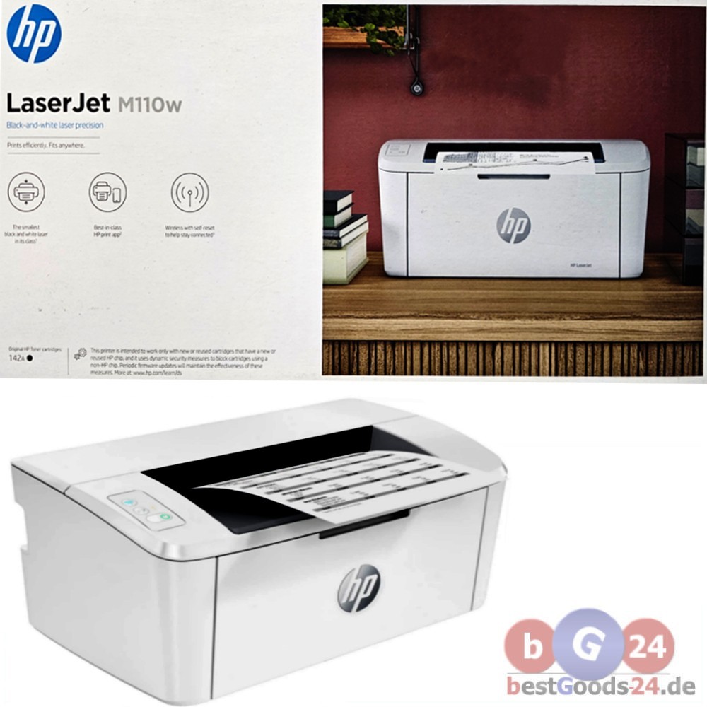 Laserdrucker HP LaserJet M110w per WLAN blitzschnell kabellos S/W-Drucke