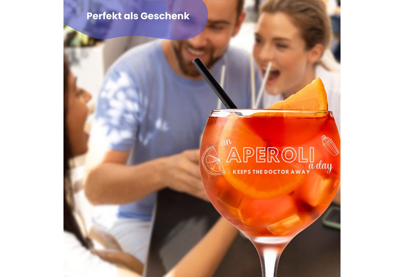 Lasernauten Aperitifglas Spritz Glas mit Gravur 630 ml Cocktailglas mit Spruch Aperitif Gläser – Bild 3 von 4