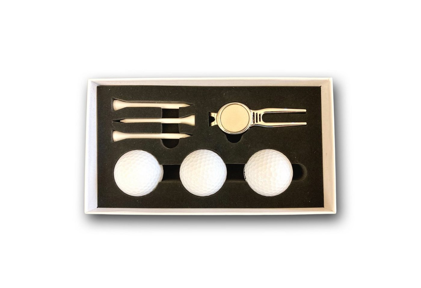 Lasernauten Golfball Golfball Set mit 3 Wilson Bällen, Pitchgabel und 3 Tees in Geschenkbox – Bild 2 von 5