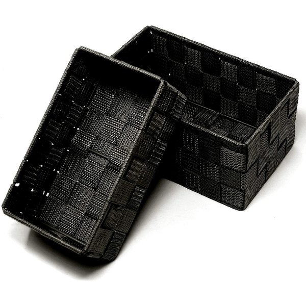 Lashuma Aufbewahrungskorb (Set, 2 St), geflochtene Geschenkboxen schwarz