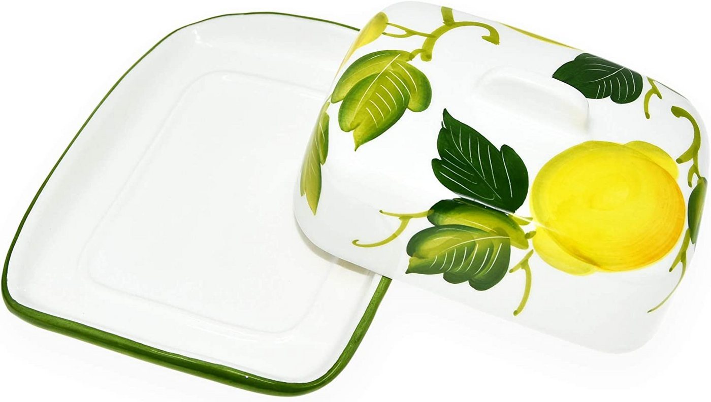 Lashuma Butterdose Zitrone, Keramik, (1-tlg., 18 x 14 cm), italienische Butterbox handbemalt – Bild 2 von 5