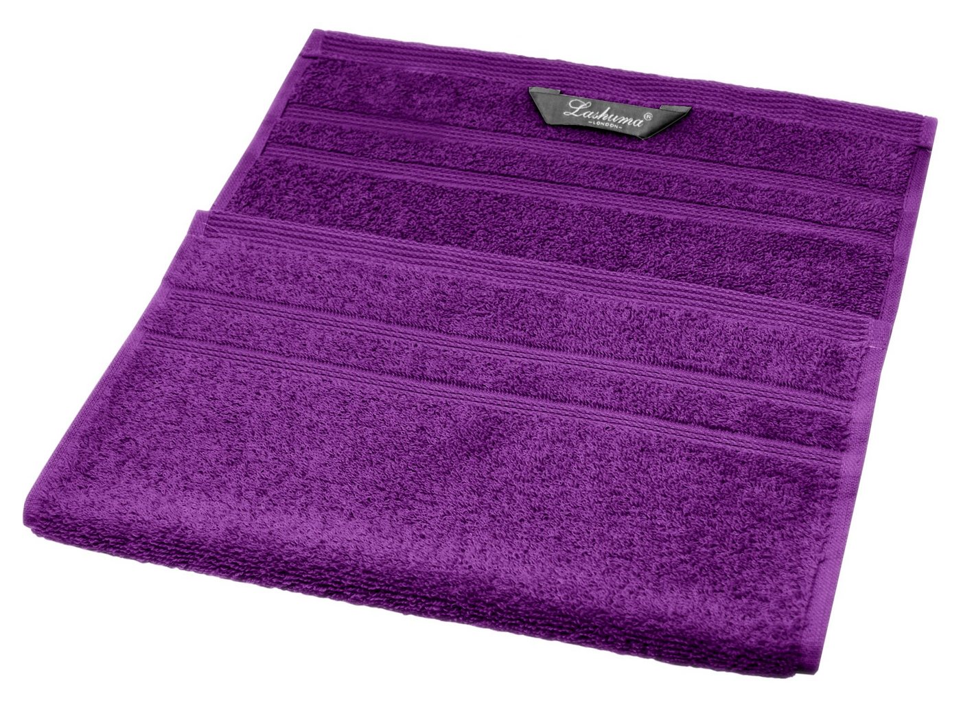 Lashuma Handtuch Set London, Frottee (Set, 4-St), Flauschige Badezimmer Handtücher lila 30x50 cm – Bild 3 von 5