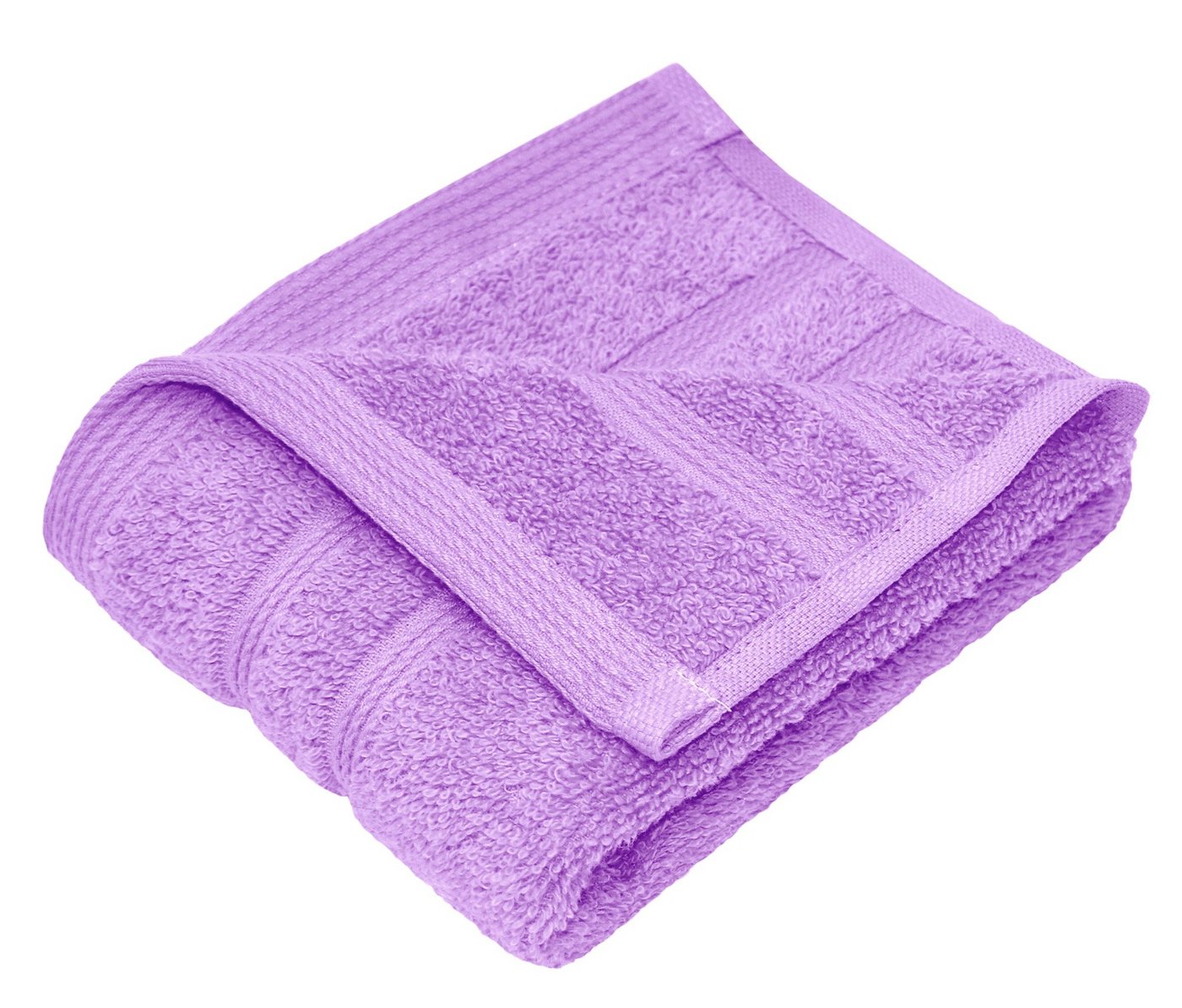 Lashuma Handtuch Set London, Frottee (Set, 4-St), Flauschige Badezimmer Handtücher lila 30x50 cm – Bild 4 von 5