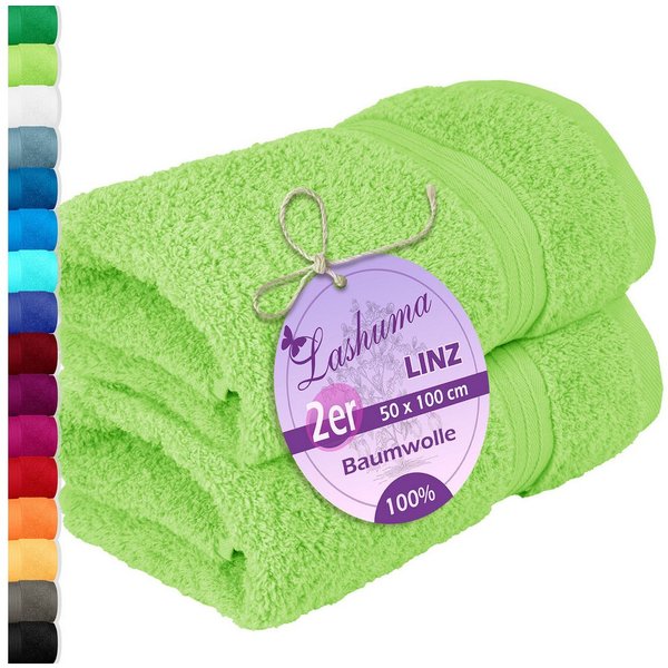Lashuma Handtücher Linz, Frottee (2-St), Grüne Handtücher Bad 50x100 cm