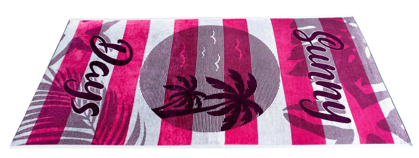 Lashuma Strandtuch Las Palmas, Velours Frottee, Großes Handtuch Velours, Badetuch 90x180 cm – Bild 2 von 5