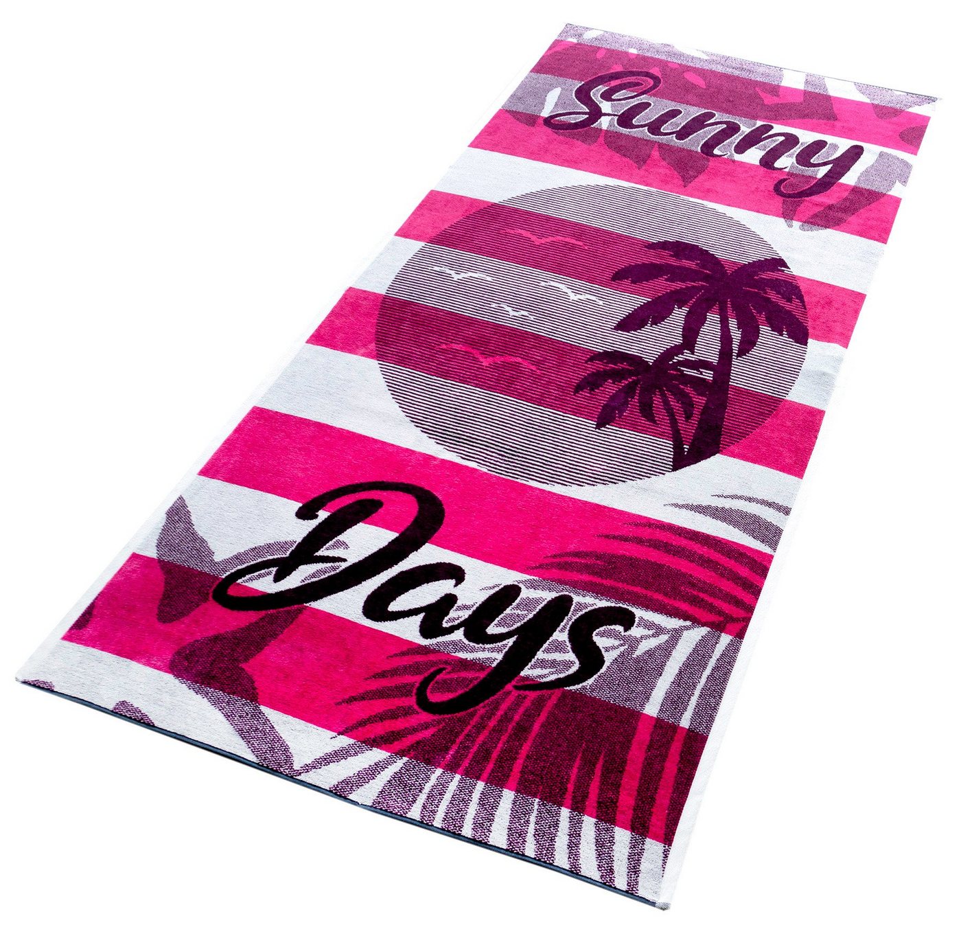 Lashuma Strandtuch Las Palmas, Velours Frottee, Großes Handtuch Velours, Badetuch 90x180 cm – Bild 5 von 5