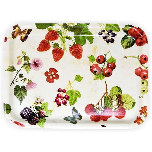 Lashuma Tablett Waldbeeren, Kunststoff, (1-tlg), Italienisches Teetablett 31x23 bunt