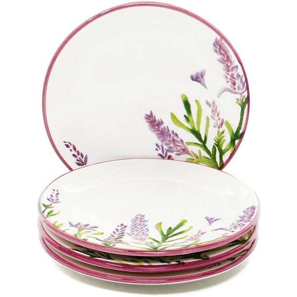 Lashuma Teller Lavendel, (4 St), Keramik Set aus kleinen Esstellern, Servierplatten rund Ø 15 cm
