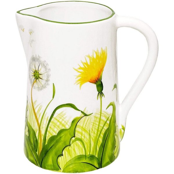 Lashuma Wasserkrug Pusteblume, (1-tlg., 19 cm (1,5 l), italienischer Krug Keramik handgemacht