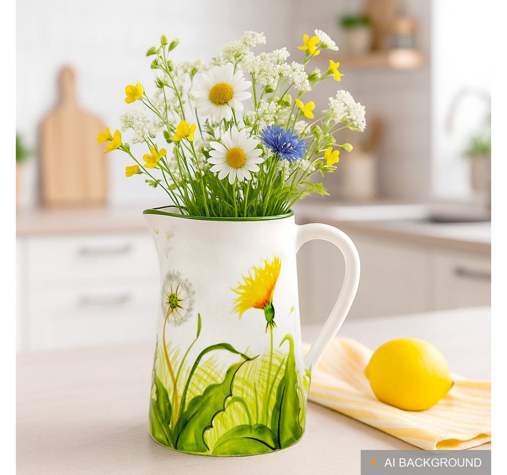 Lashuma Wasserkrug Pusteblume, (1-tlg., 19 cm (1,5 l), italienischer Krug Keramik handgemacht – Bild 5 von 5